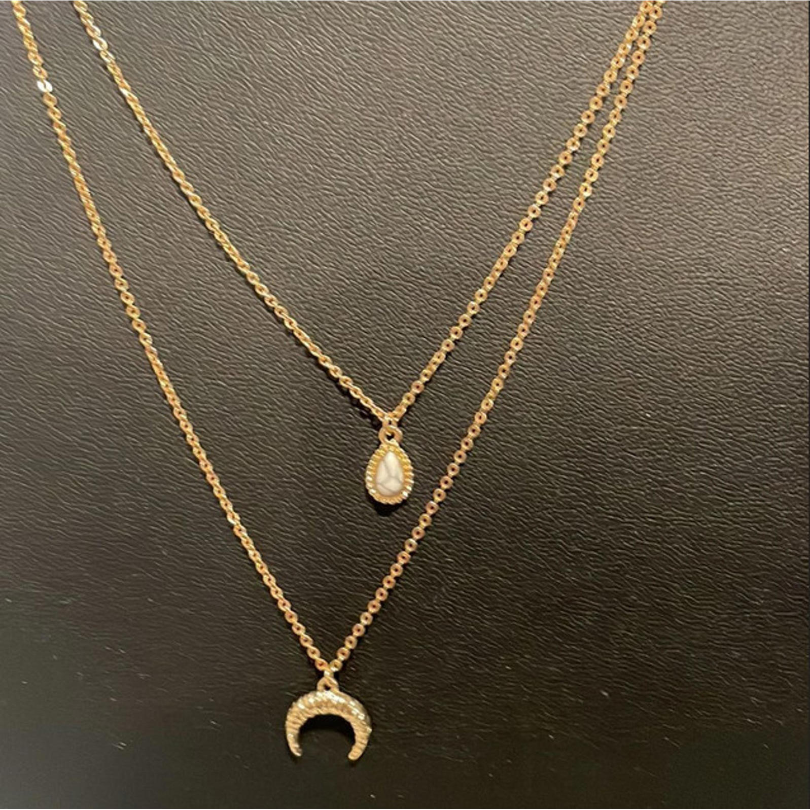 Amber Sceats 18k Gold Plate Two Strand Necklace Brand New 89 Retail J118